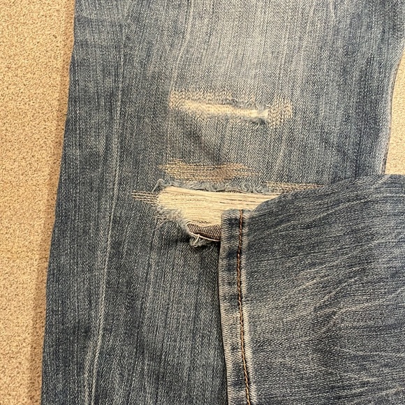 White House Black market girlfriend jeans Size 10 silver stitching stretch! - Picture 7 of 10